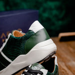 Marco Di Milano Lyon Ostrich Leg & Calfskin Sneakers Green / White