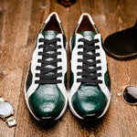 Marco Di Milano Lyon Ostrich Leg & Calfskin Sneakers Green / White