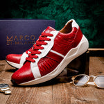 Marco Di Milano Lyon Ostrich Leg & Calfskin Sneakers Red / White