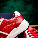 Marco Di Milano Lyon Ostrich Leg & Calfskin Sneakers Red / White