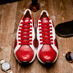 Marco Di Milano Lyon Ostrich Leg & Calfskin Sneakers Red / White