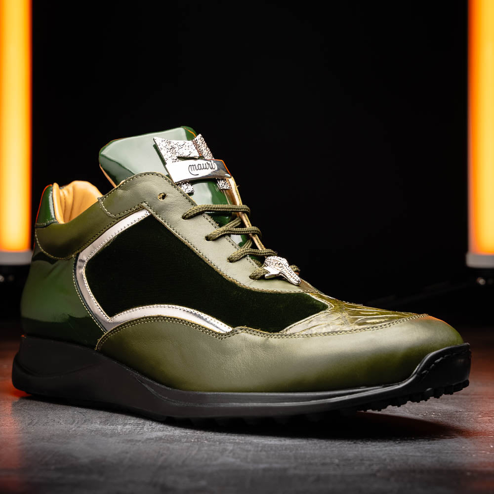 Mauri M705/3 Baby Croc / Velvet Sneakers Money Green