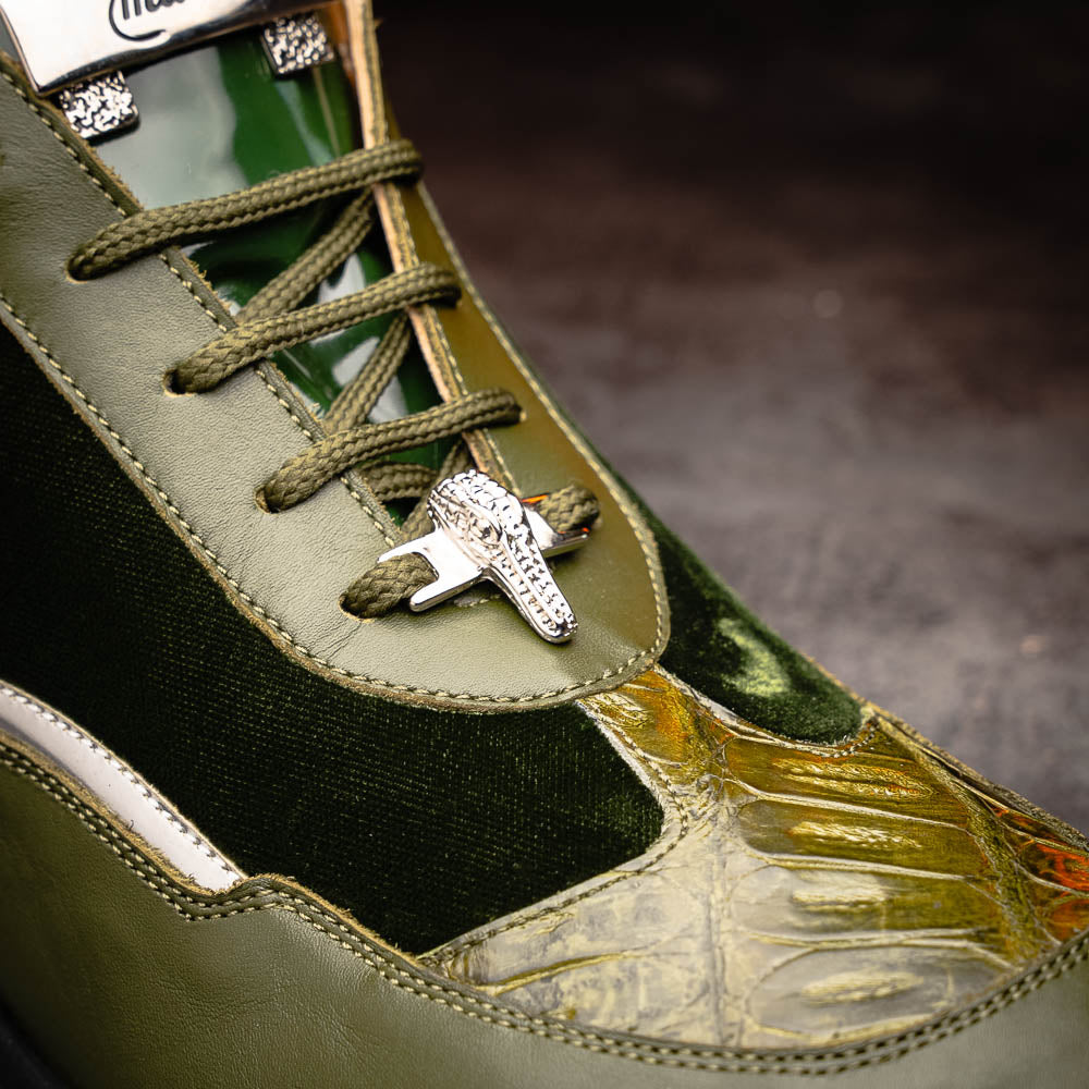 Mauri M705/3 Baby Croc / Velvet Sneakers Money Green (Special Order)