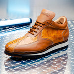 Mauri M770/4 Bolt Ostrich Leg & Nappa Sneaker Chestnut / Cognac