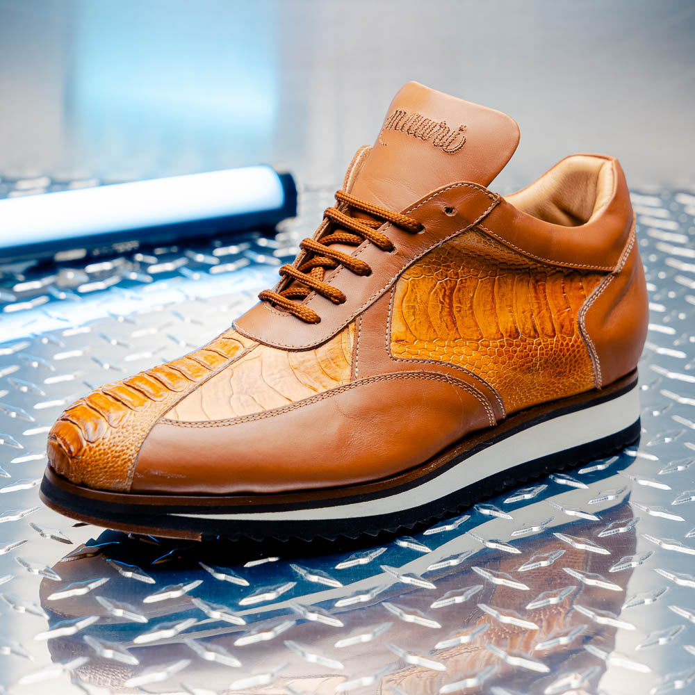 Mauri M770/4 Bolt Ostrich Leg & Nappa Sneaker Chestnut / Cognac