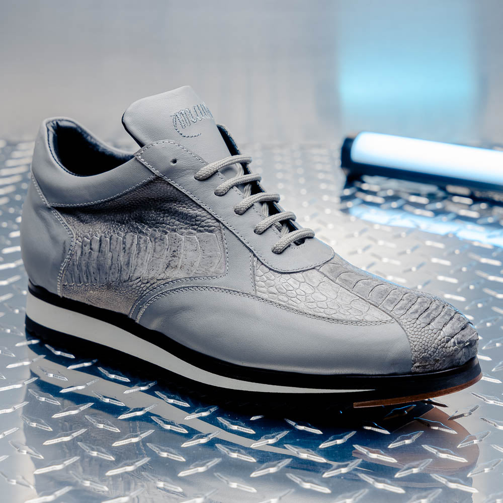 Mauri M770/4 Bolt Ostrich Leg & Nappa Sneaker Light Grey