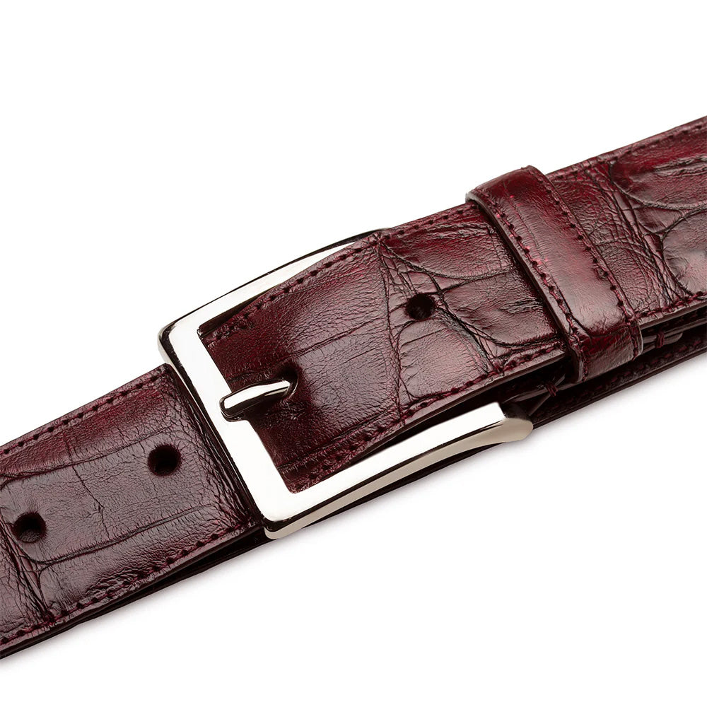 Mezlan Classic Crocodile Belt Burgundy (AO11523)