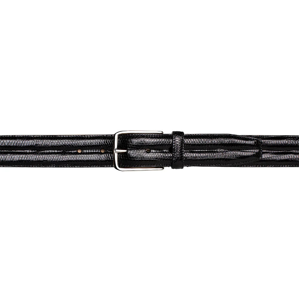 Mezlan Classic Lizard Belt Black