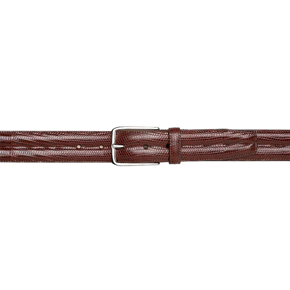 Mezlan Classic Lizard Belt Dark Brown
