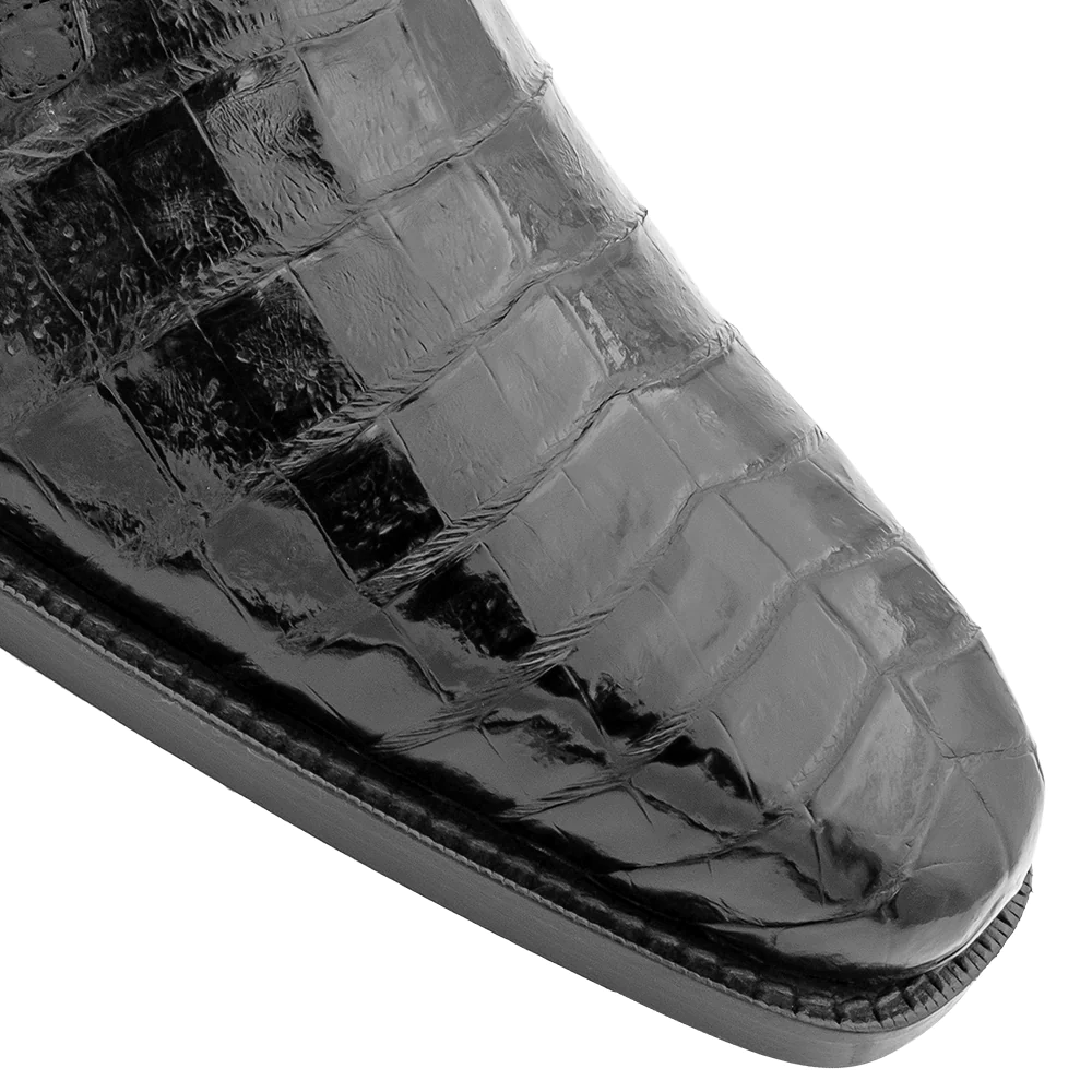Mezlan Anderson Crocodile Derby Shoes Black (13584-F)