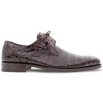 Mezlan Anderson Crocodile Derby Shoes Dark Brown