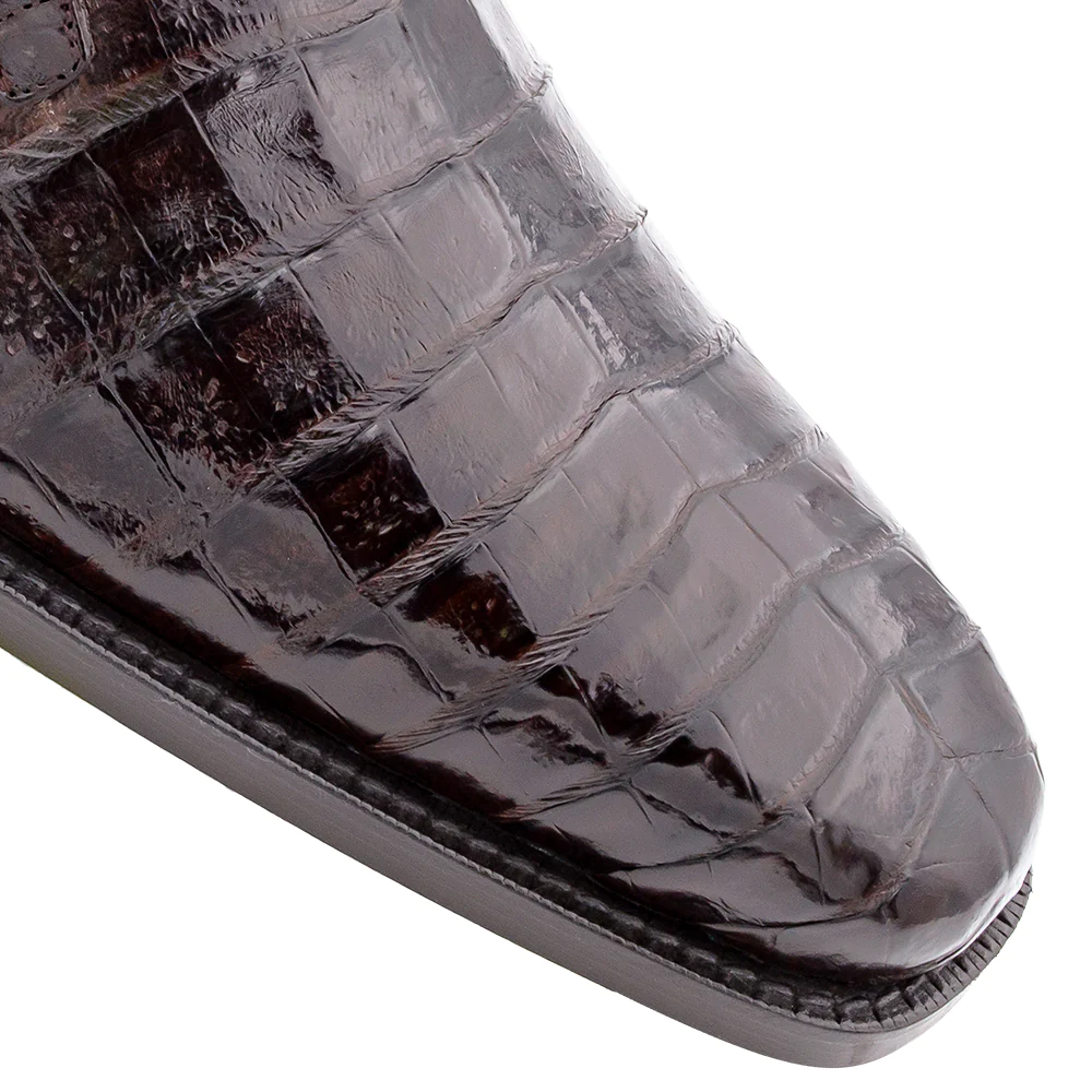 Mezlan Anderson Crocodile Derby Shoes Dark Brown (13584-F)