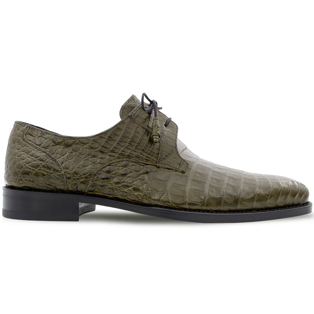 Mezlan Anderson Crocodile Derby Shoes Olive