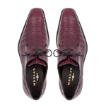 Mezlan Anderson Crocodile Derby Shoes Burgundy (13584-F)