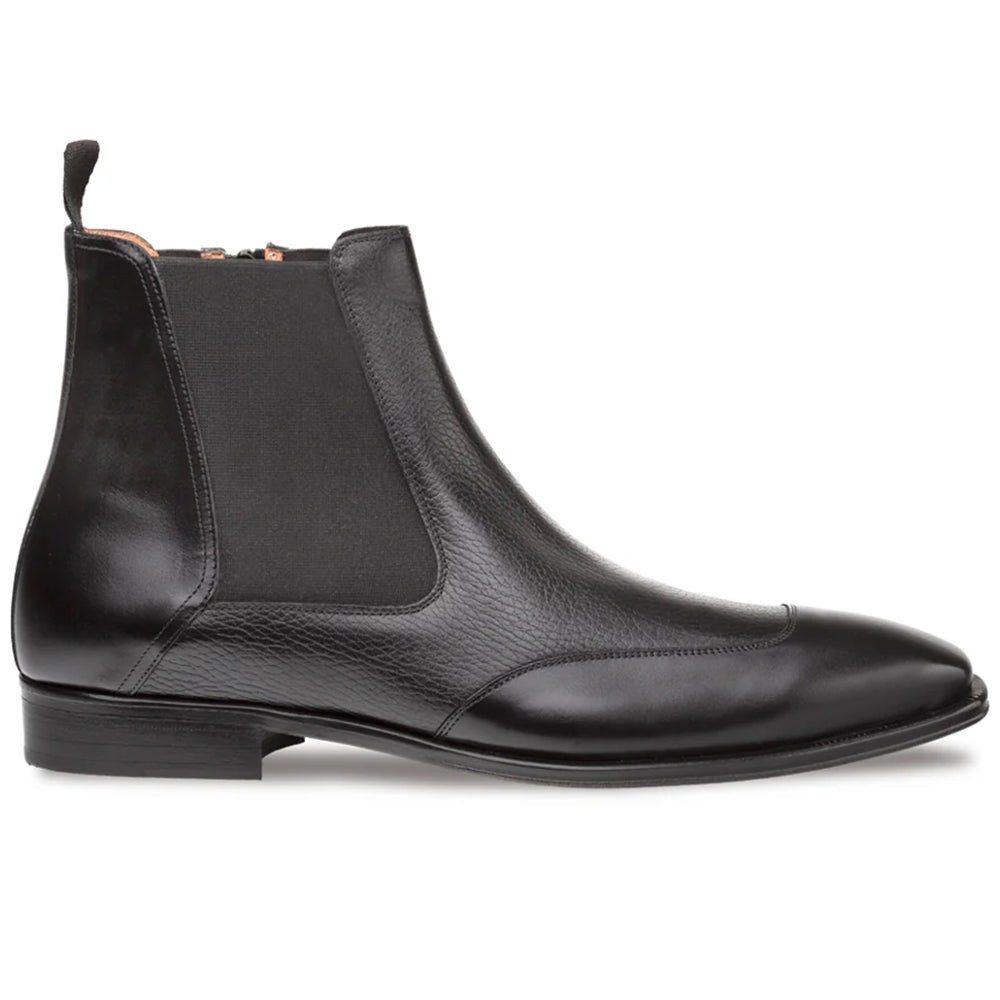 Mezlan Cadence Leather Zip Chelsea Boot Black