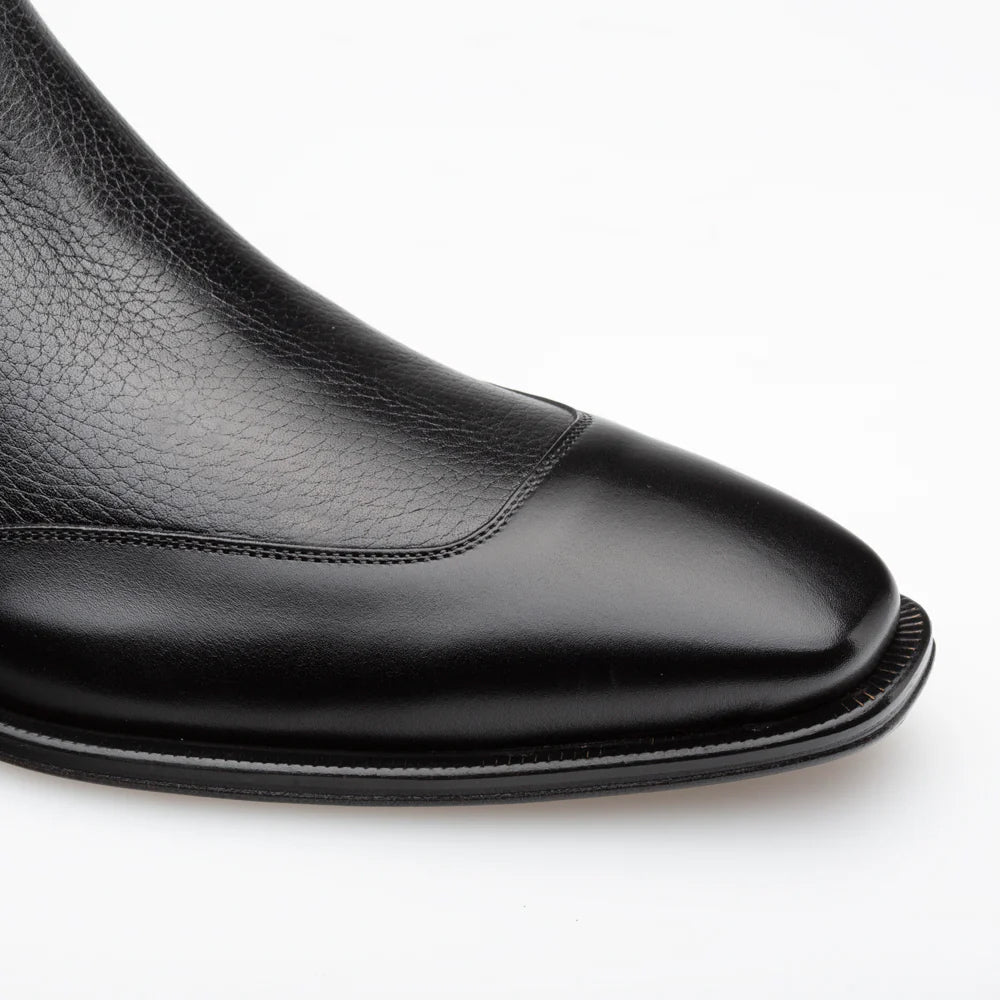Mezlan Cadence Leather Zip Chelsea Boot Black