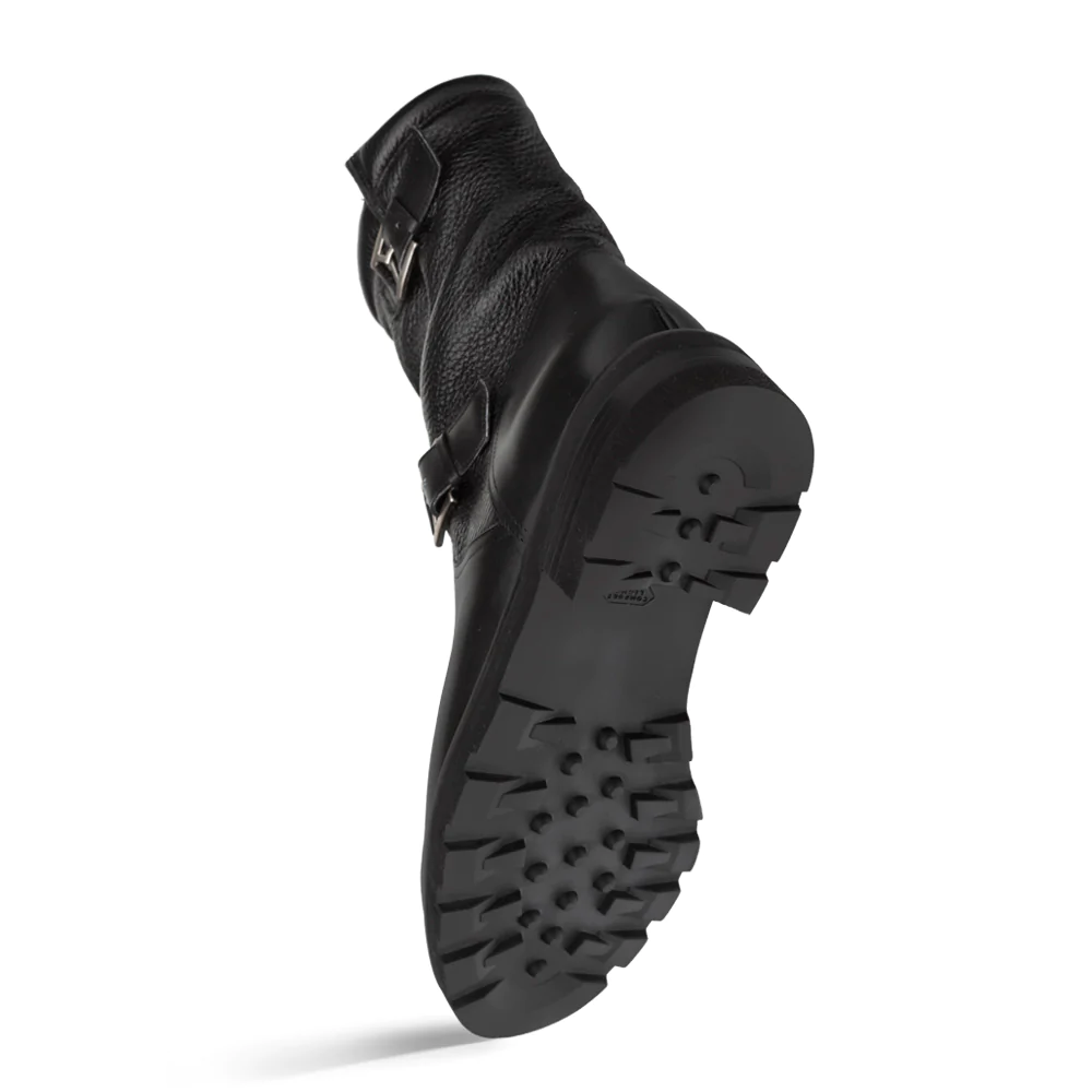 Mezlan Deer / Calf Moto Boot Black 