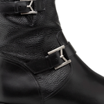 Mezlan Deer / Calf Moto Boot Black 