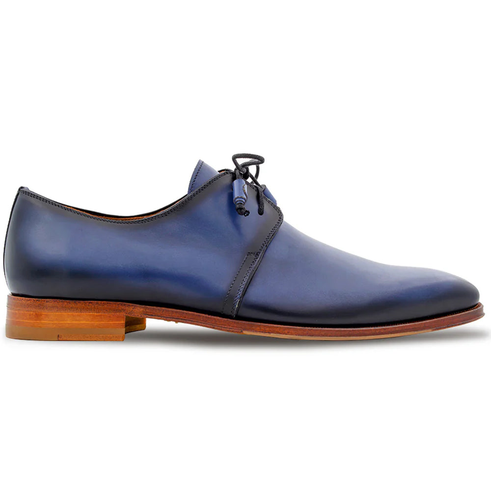 Mezlan Empire Patina Leather Derby Blue
