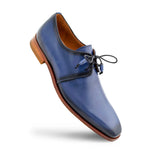 Mezlan Empire Patina Leather Derby Blue