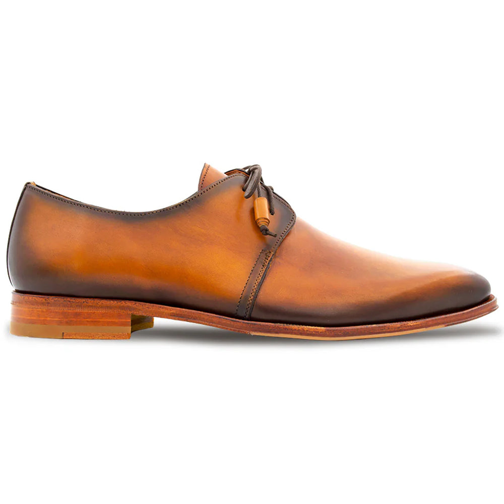 Mezlan Empire Patina Leather Derby Cognac