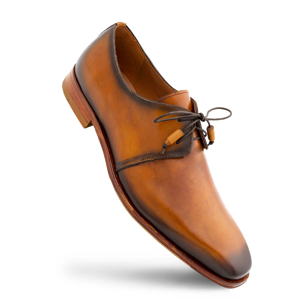Mezlan Empire Patina Leather Derby Cognac