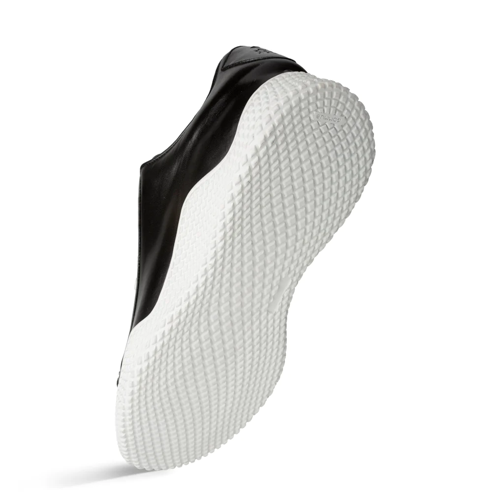 Mezlan Leather Scallop Sole Sneaker Black (A20604)