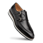 Mezlan Double Monk Strap Black