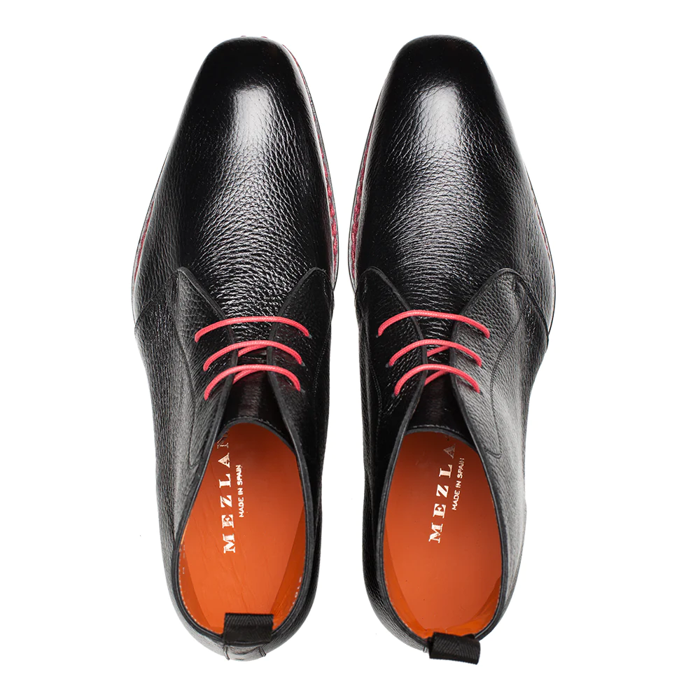 Mezlan Conqueror Deerskin Demi-Boot Black