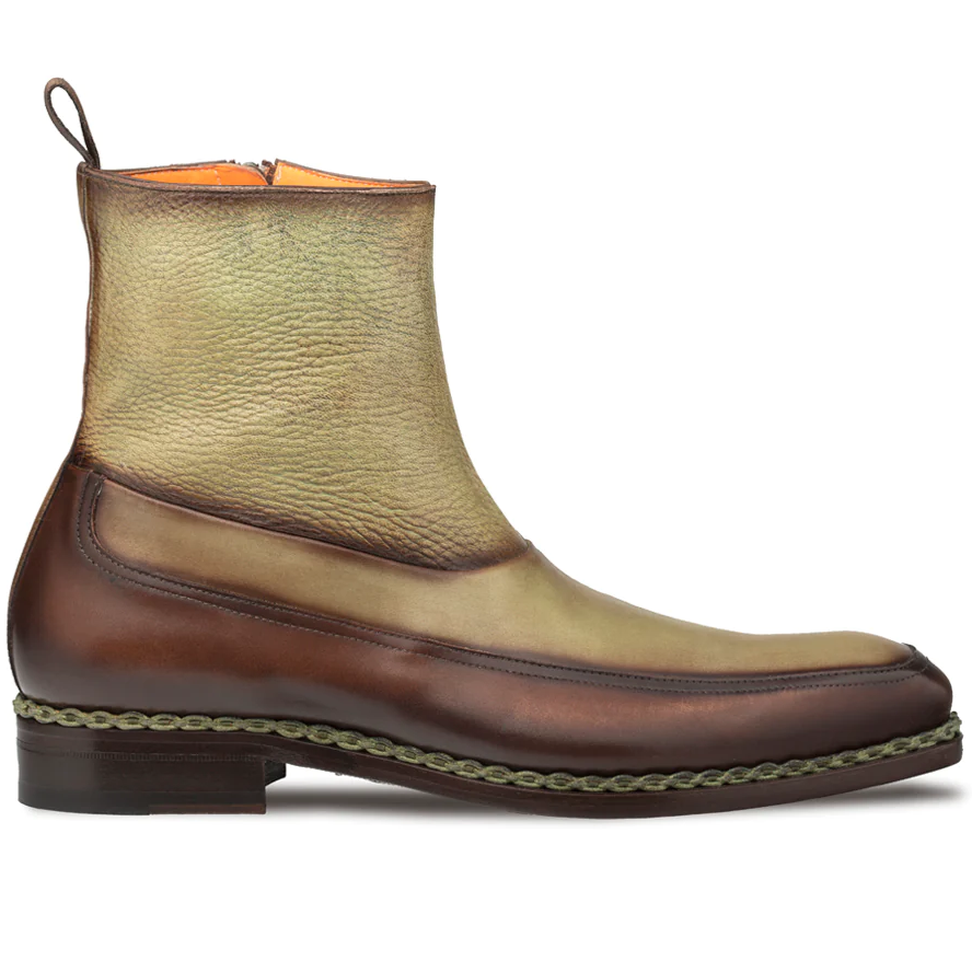 Mezlan Corso Two-Tone Contrast Boots Chocolate / Olive (20812)
