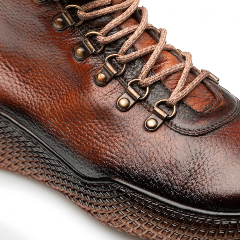 Mezlan Sunset Speed Deer Lace Up Boot Dark Cognac (20891)