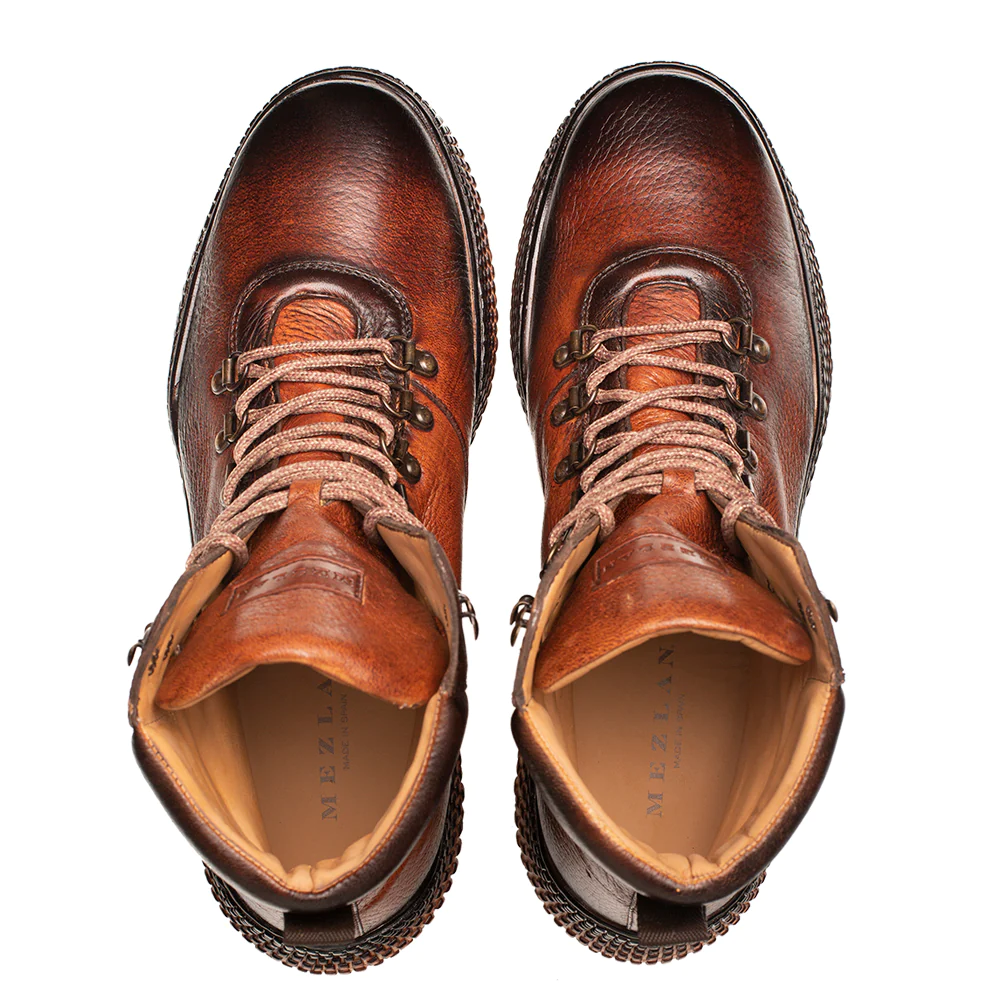 Mezlan Sunset Speed Deer Lace Up Boot Dark Cognac (20891)