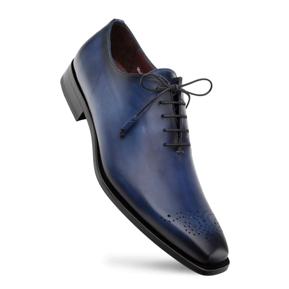 Mezlan Cupula Patina Whole-Cut Oxfords Blue (20933)