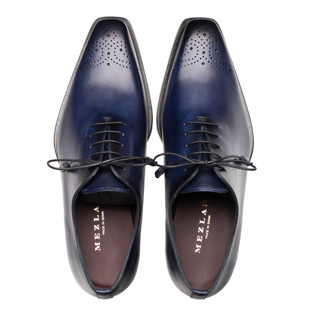 Mezlan Cupula Patina Whole-Cut Oxfords Blue (20933)