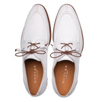 Mezlan Fratello Deerskin Split-toe Lace-up Derby White (20937)