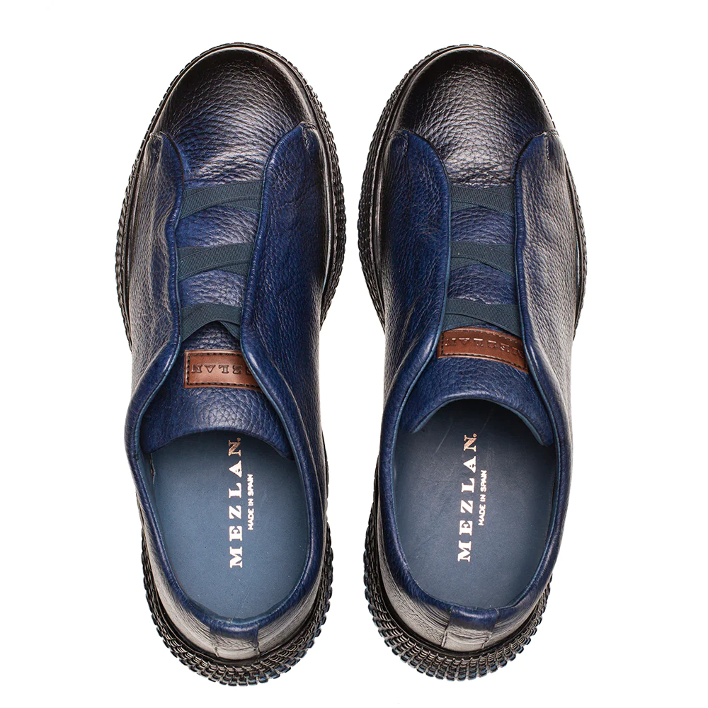 Mezlan Calcio Deer Slip On Sneaker Blue 