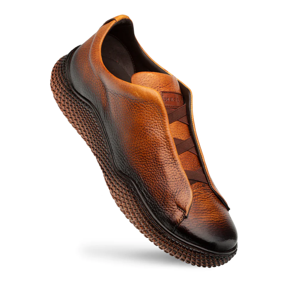 Mezlan Calcio Deer Slip On Sneaker Cognac 
