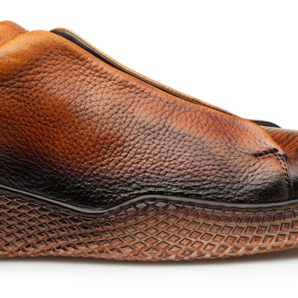 Mezlan Calcio Deer Slip On Sneaker Cognac 