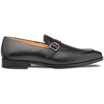Mezlan Salato Leather / Rubber Strap Loafer Black (20965)