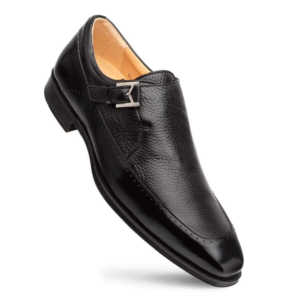 Mezlan Bernardo Deer/Shine Monk Strap Black (20969)