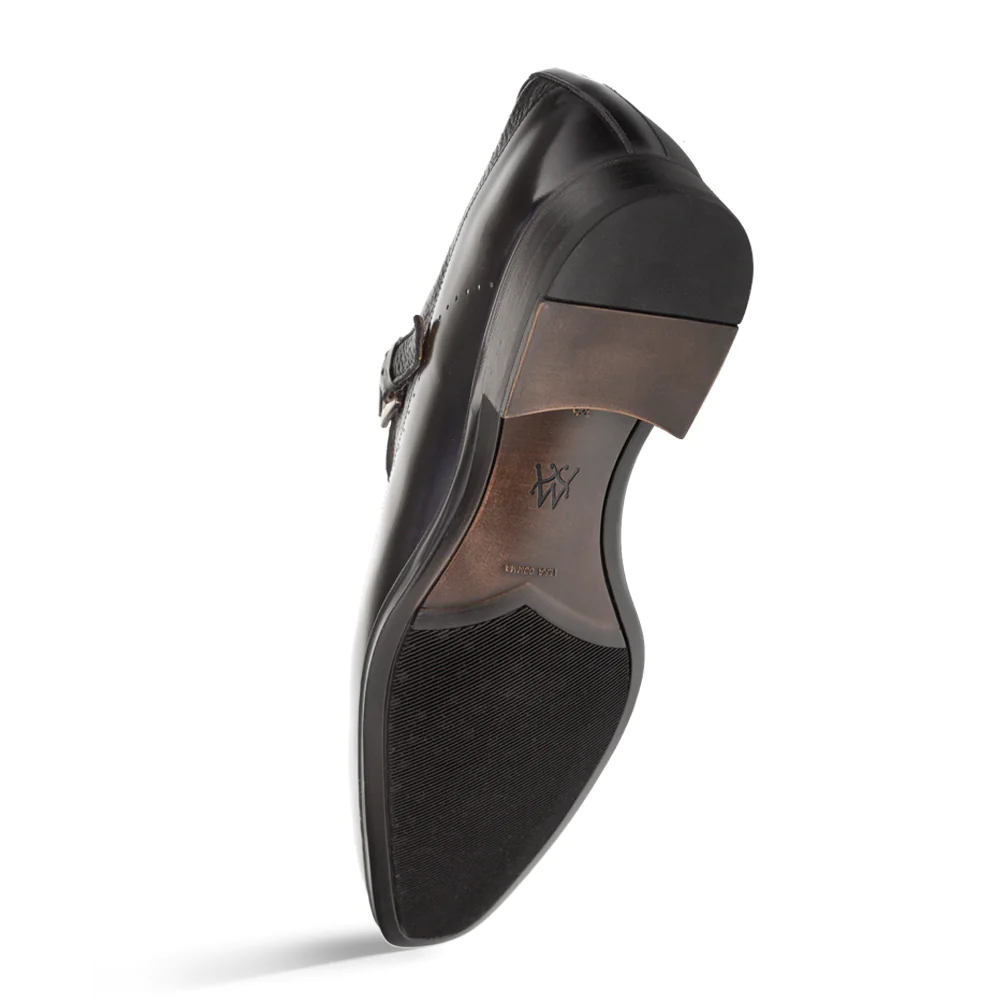 Mezlan Bernardo Deer/Shine Monk Strap Black (20969)