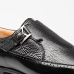 Mezlan Bernardo Deer/Shine Monk Strap Black (20969)