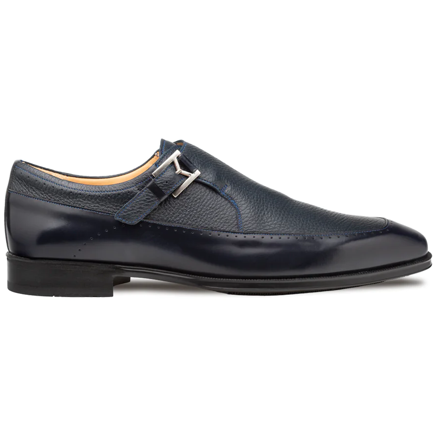 Mezlan Bernardo Deer/Shine Monk Strap Blue