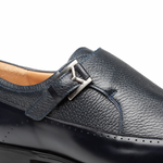 Mezlan Bernardo Deer/Shine Monk Strap Blue (20969)
