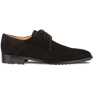 Mezlan Suede Wingtip Derby Black (S20977)