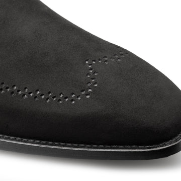 Mezlan Suede Wingtip Derby Black (S20977)