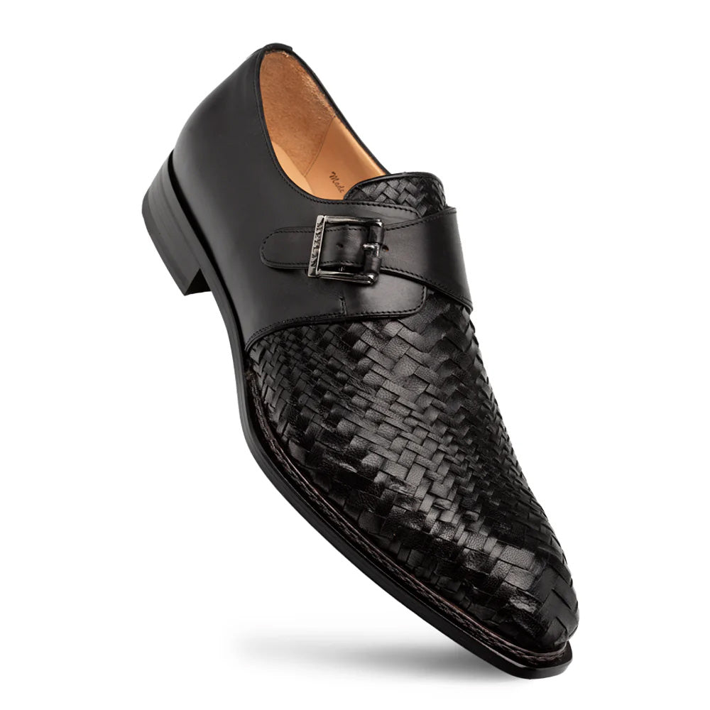 Mezlan Temi Woven Monk Strap Black (21069)