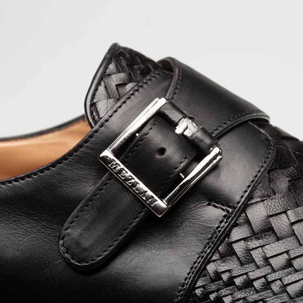 Mezlan Temi Woven Monk Strap Black (21069)