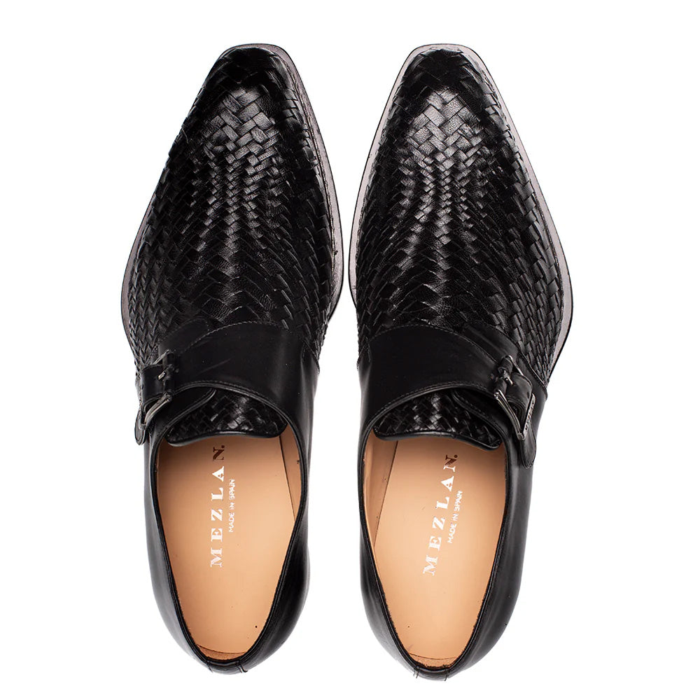 Mezlan Temi Woven Monk Strap Black (21069)
