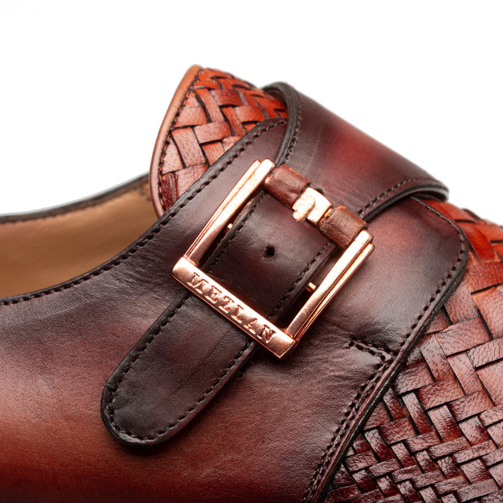 Mezlan Temi Woven Monk Strap Cognac / Rust (21069)